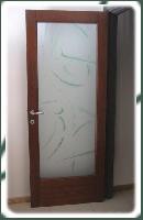 Scripte - Porta in Meranti e vetro decorato